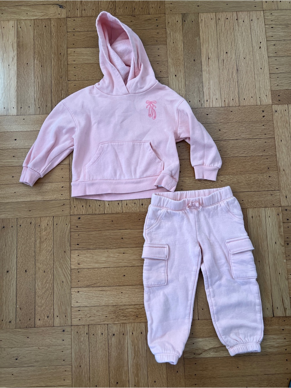 Carter’s Girls' Pink Hoodie & Cargo Joggers Ballerina Set